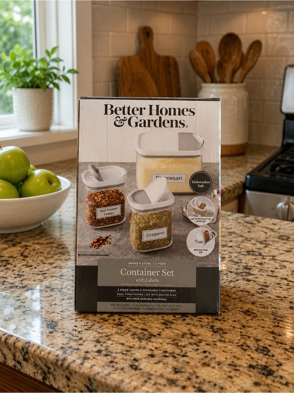 Better Homes And Gardens White Spice Container Set with Labels